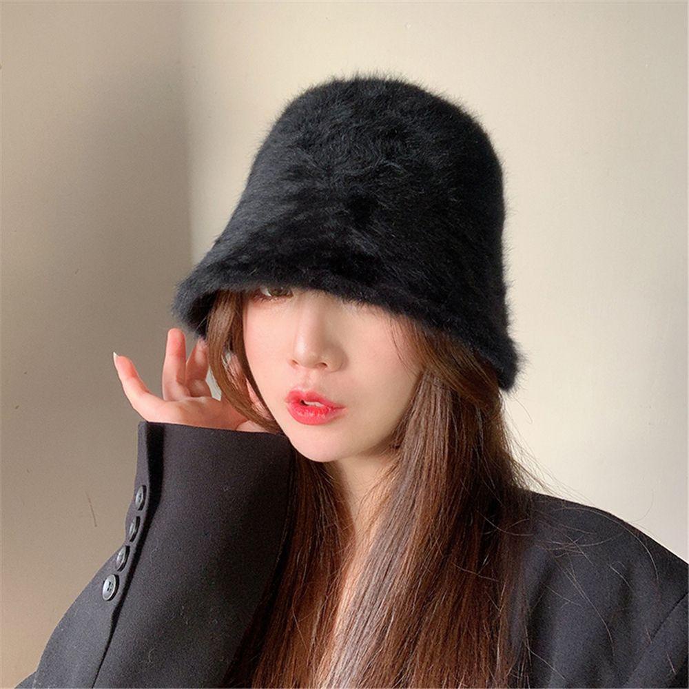Mũ Lông Mềm Màu Trơn MIHAN1 Dành Cho Nữ