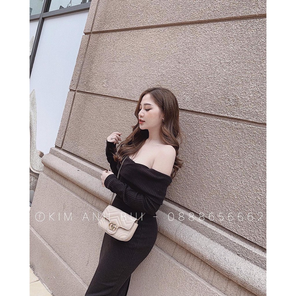 VÁY LEN BODY TRỄ VAI xẻ sau