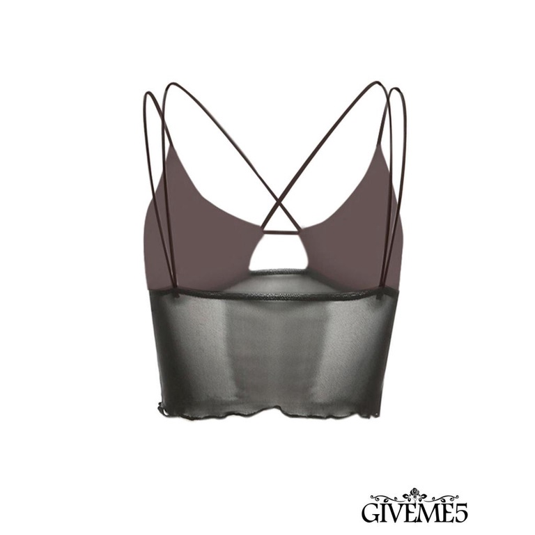 Áo lửng hai dây đan dây màu trơn quyến rũ cho nữ