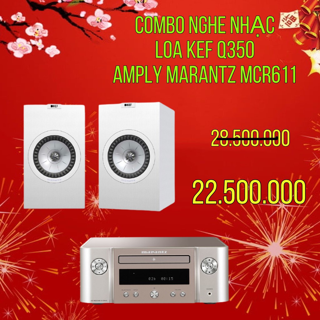 [Tặng 3M Dây Loa] COMBO NGHE NHẠC LOA KEF Q350 + AMPLY MARANTZ MCR611