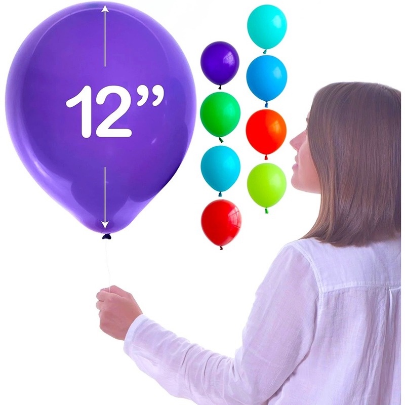 Set 20 Bong Bóng Latex Dày 12 Inch Trang Trí Tiệc Sinh Nhật Cho Bé