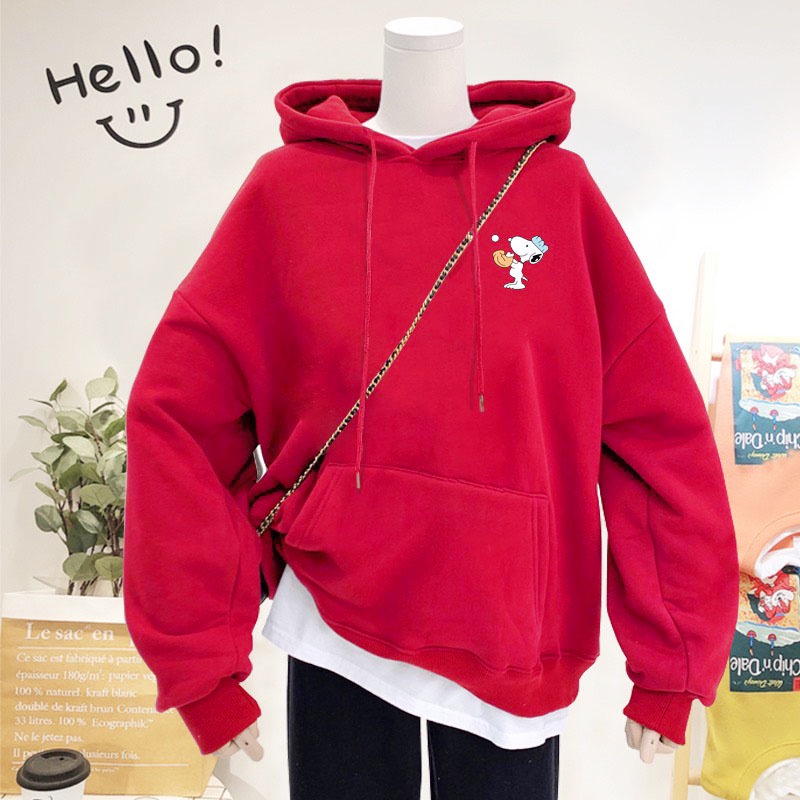 ÁO HOODIE IN SNOOPY BÓNG CHÀY DỄ THƯƠNG