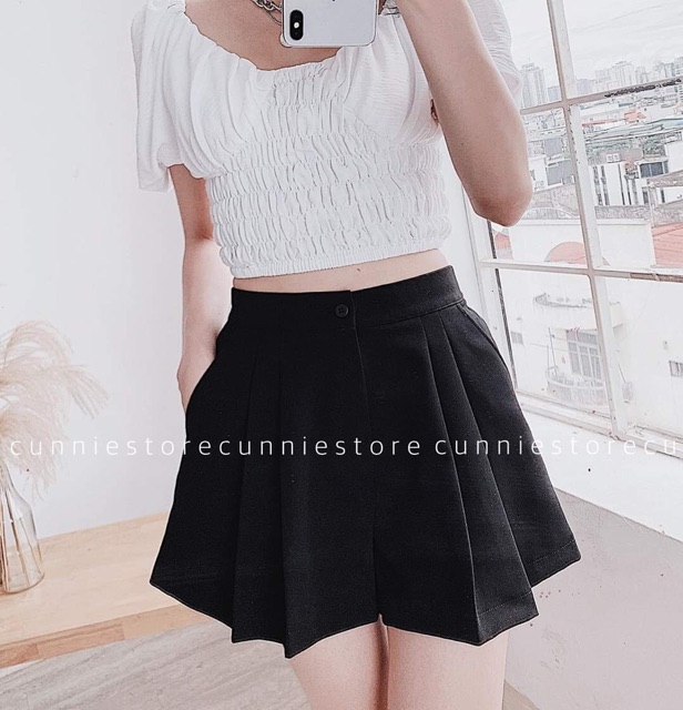 Quần giả váy xếp 2 ly siêu hot  Quần đùi short nữ ống rộng xòecạp cao  nữ dày dặn, mềm mịn mát tôn dáng, | BigBuy360 - bigbuy360.vn