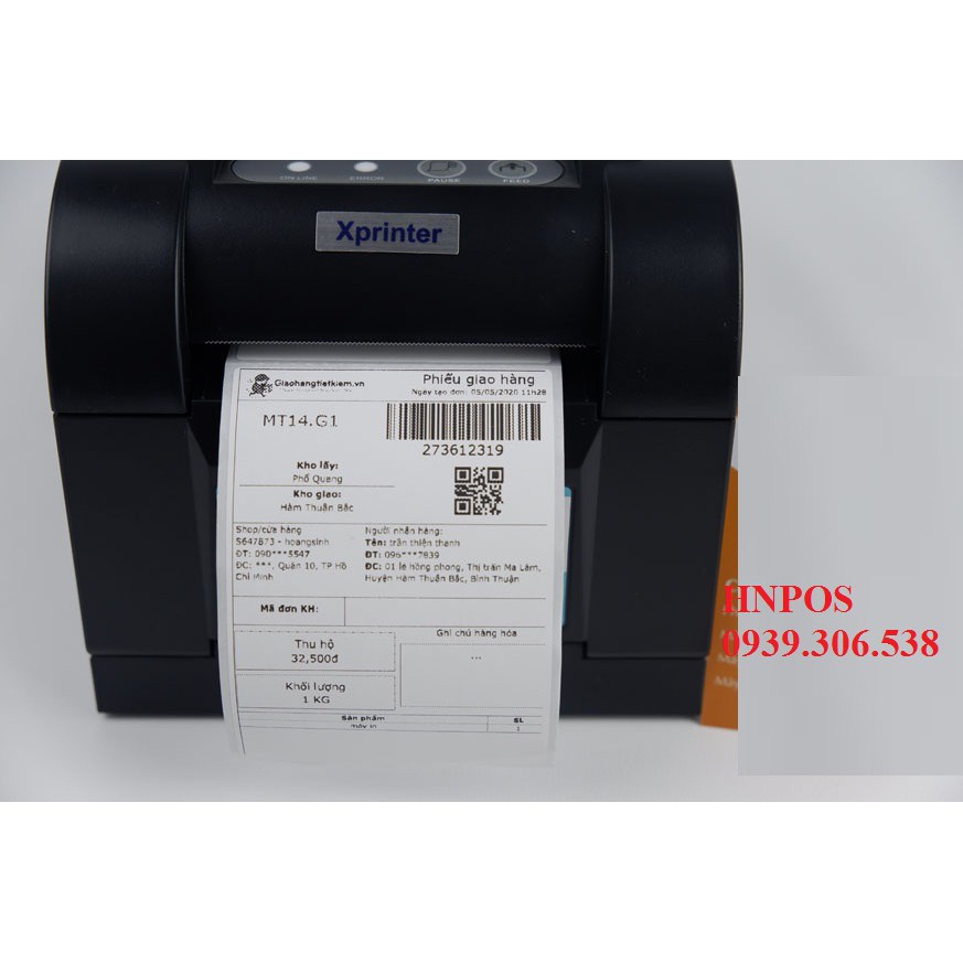 Máy in đơn hàng Shopee Richta 350B Bảo hành 12 tháng In mã vận đơn thương mại điện tử Cổng USB