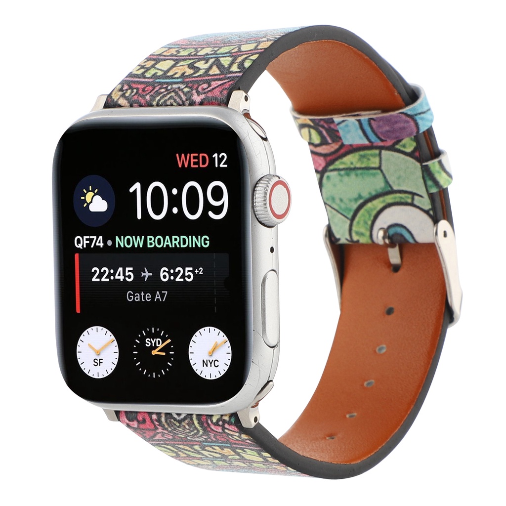 Dây Đeo Thay Thế Bằng Da Họa Tiết Hoạt Hình Mới Cho Đồng Hồ Thông Minh apple watch Series 87 SE 6 5 4 3 2 1 38 40 41 42 44 45mm