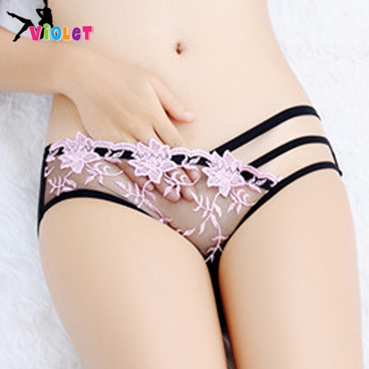 [FREESHIP❤️] Quần Lót Nữ Xuyên Thấu Đan Dây 3DB Phối Ren Hoa Cao Cấp Freesize Dưới 60Kg