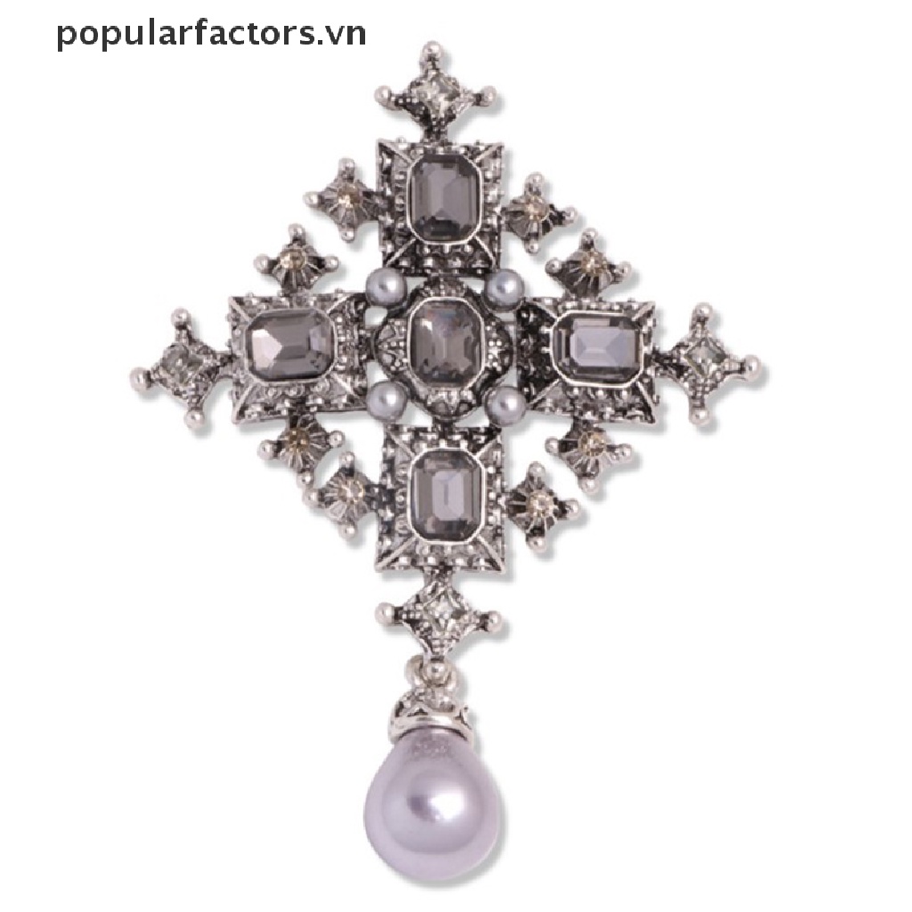 1 Huy Hiệu Cài Áo Hình Thánh Giá Đính Đá Thời Trang [VN]