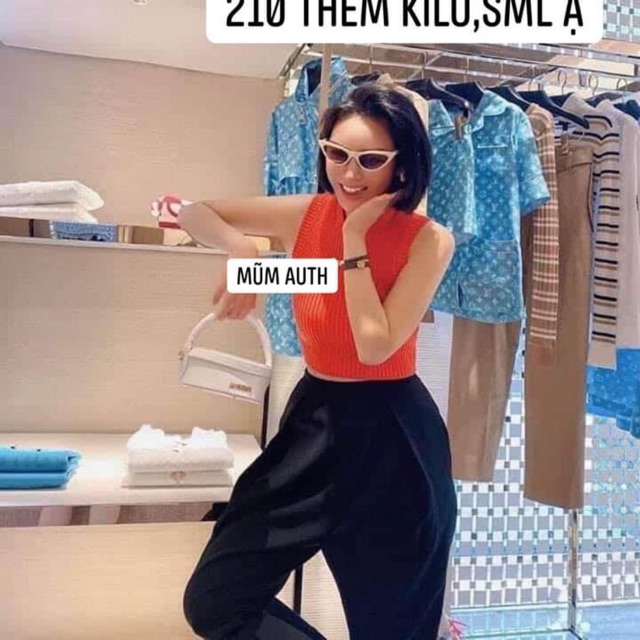 Áo len 3 lỗ màu cam sz S nhỏ nhất Zara Auth