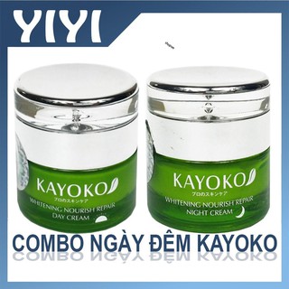 COMBO kem nám Kayoko xanh, cặp kem làm mờ nám Kayoko xanh ngày và đêm, mỹ phẩm kayoko.
