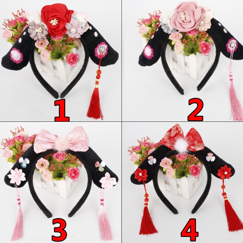 Cài tóc tua rua đính hoa phong cách Trung Hoa cổ điển dễ thương cho bé gái