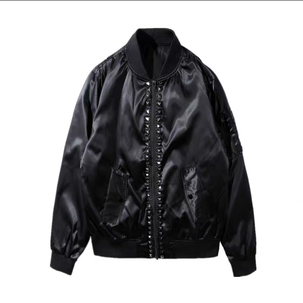 Áo Bomber Nỉ Đinh Vuông Dày Dặn ❤ Áo Khoác Jacket Dáng Rộng NVA192