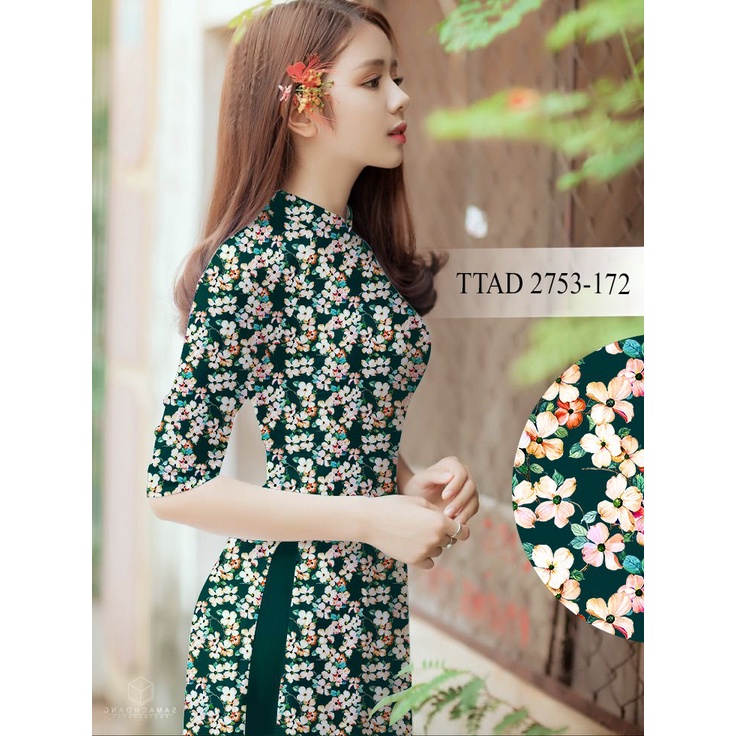 VẢI ÁO DÀI 3D HOA NHÍ SIÊU XINH