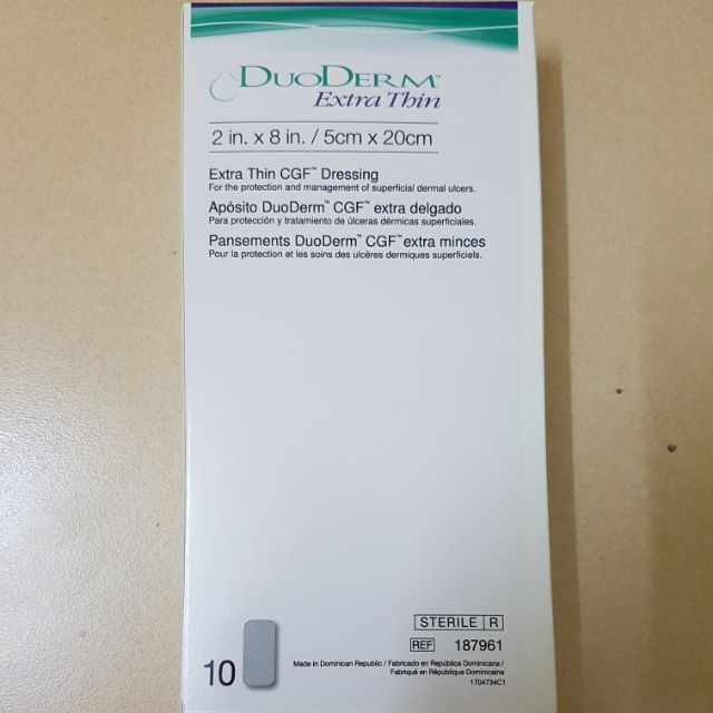 Miếng dán mụn, sẹo, sẹo lồi, vết thương, vết mổ sản... Duoderm extrathin 5*20cm