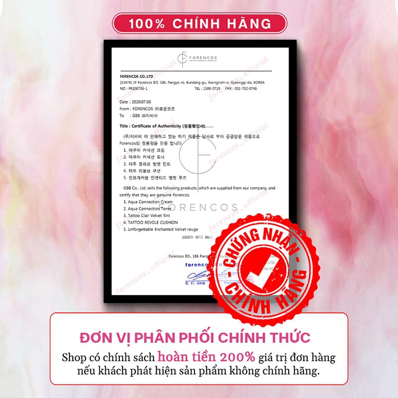 Son Kem Siêu Lì, Mềm Môi Forencos Tattoo Clair Velvet Tint Chính Hãng 4g | BigBuy360 - bigbuy360.vn
