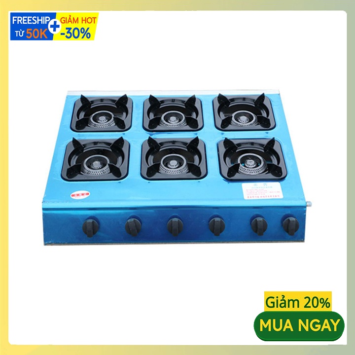 Bếp gas chuyên mỳ cay, cơm niêu 6 họng - Bếp gas 6 lò khè