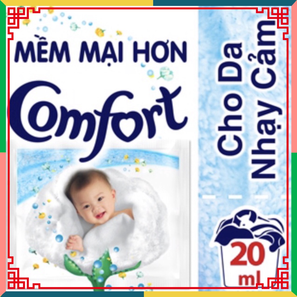 (HOT LIKE) Dây 10 Gói Nước Xả Vải Comfort 1 lần xả/Đậm Đặc