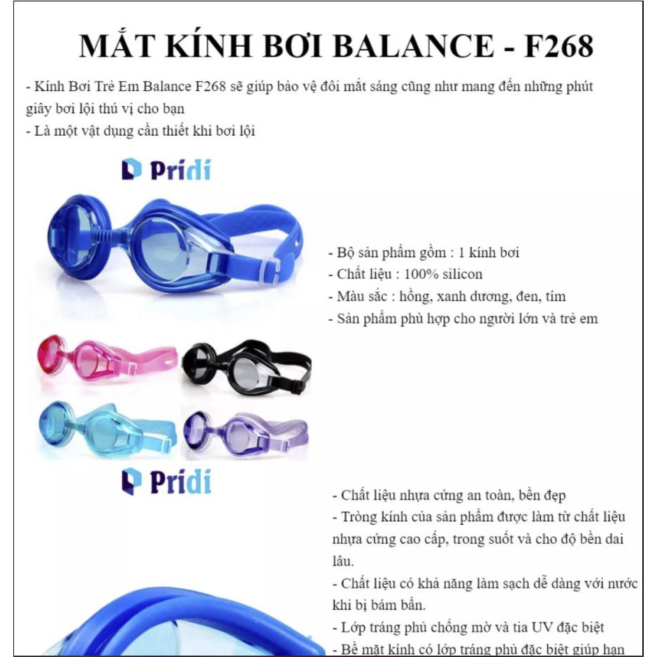 Kính Bơi Trong Suốt Balance Cho Bé -  Có 2 Nút Bịt Tai - ViKi Sport