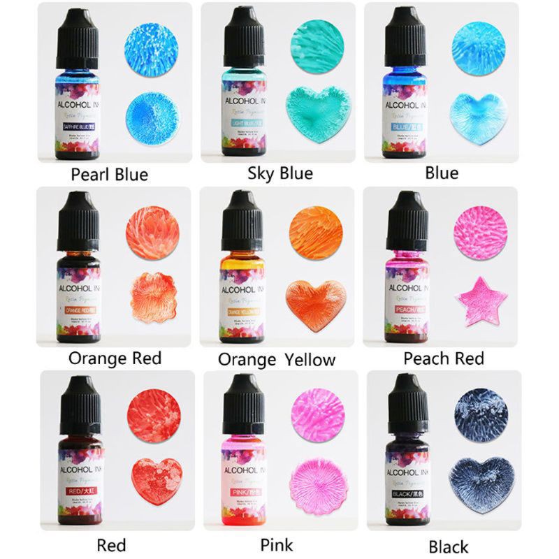 Chất nhuộm màu bằng nhựa resin Epoxy UV dạng lỏng có cồn 14 màu 10ML phong cách nghệ thuật dùng làm đồ trang sức