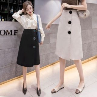 (Big size) Chân váy A vạt chéo dáng dài