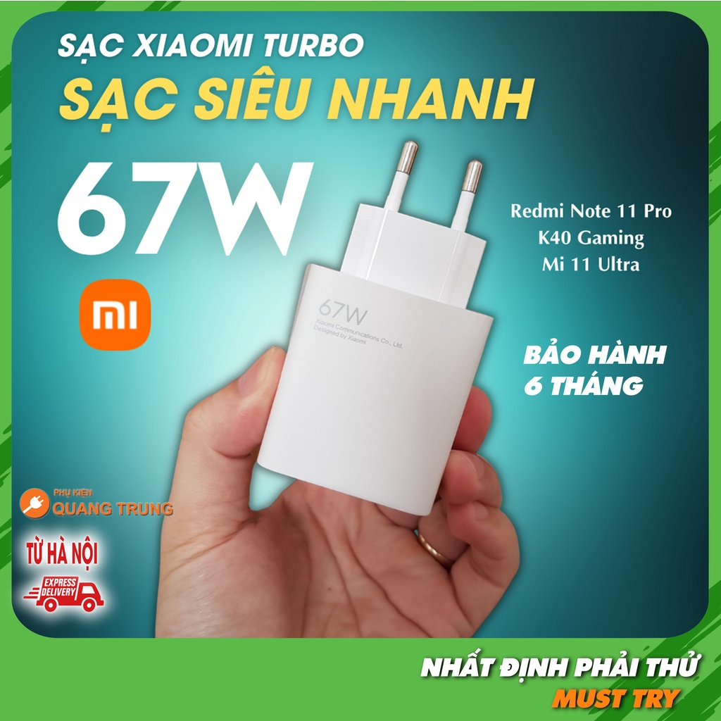 Sạc nhanh xiaomi 67W turbo charge, Mi 11 Pro , Mi 11 Ultra