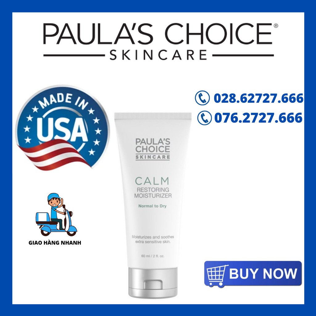 (Oily Skin) Kem Dưỡng Ẩm Ban Đêm Cho Da Dầu, Nhạy Cảm - Paula's Choice Calm Redness Relief Moisturizer (60ml)
