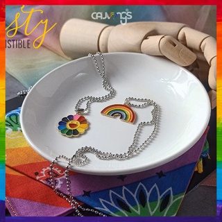 Dây chuyền hoa cúc, cầu vồng hàn quốc hottrend 2020