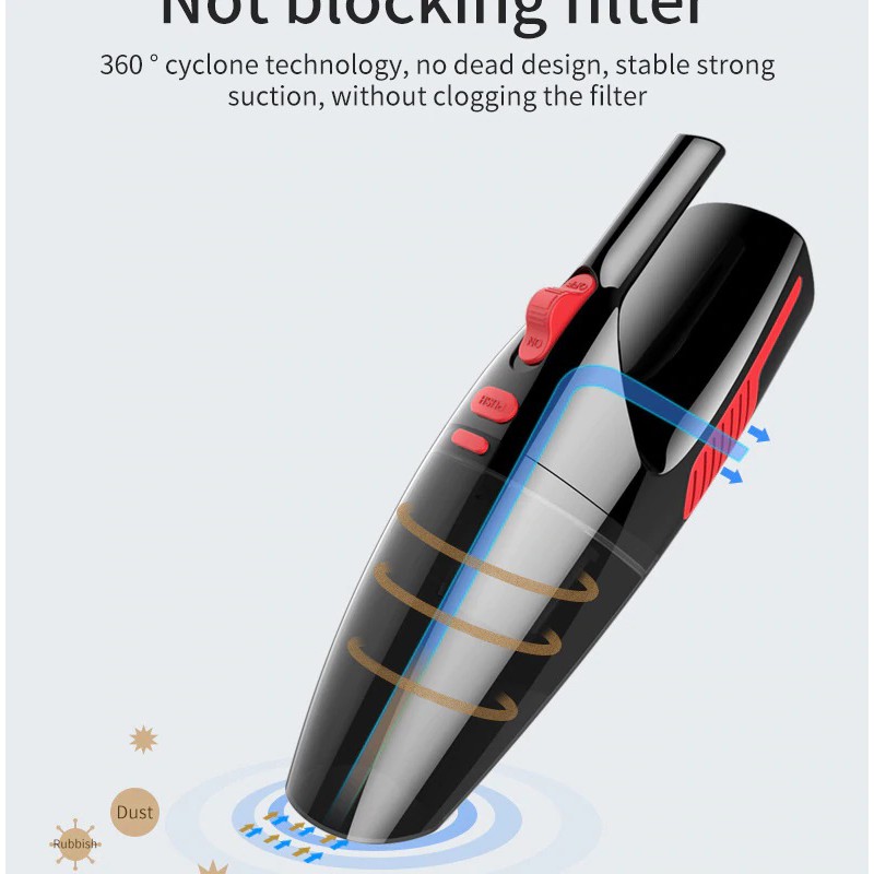 Máy hút bụi ô tô cầm tay KHÔNG DÂY 120W DC12 cao cấp – Công suất cao DL TECH | BigBuy360 - bigbuy360.vn