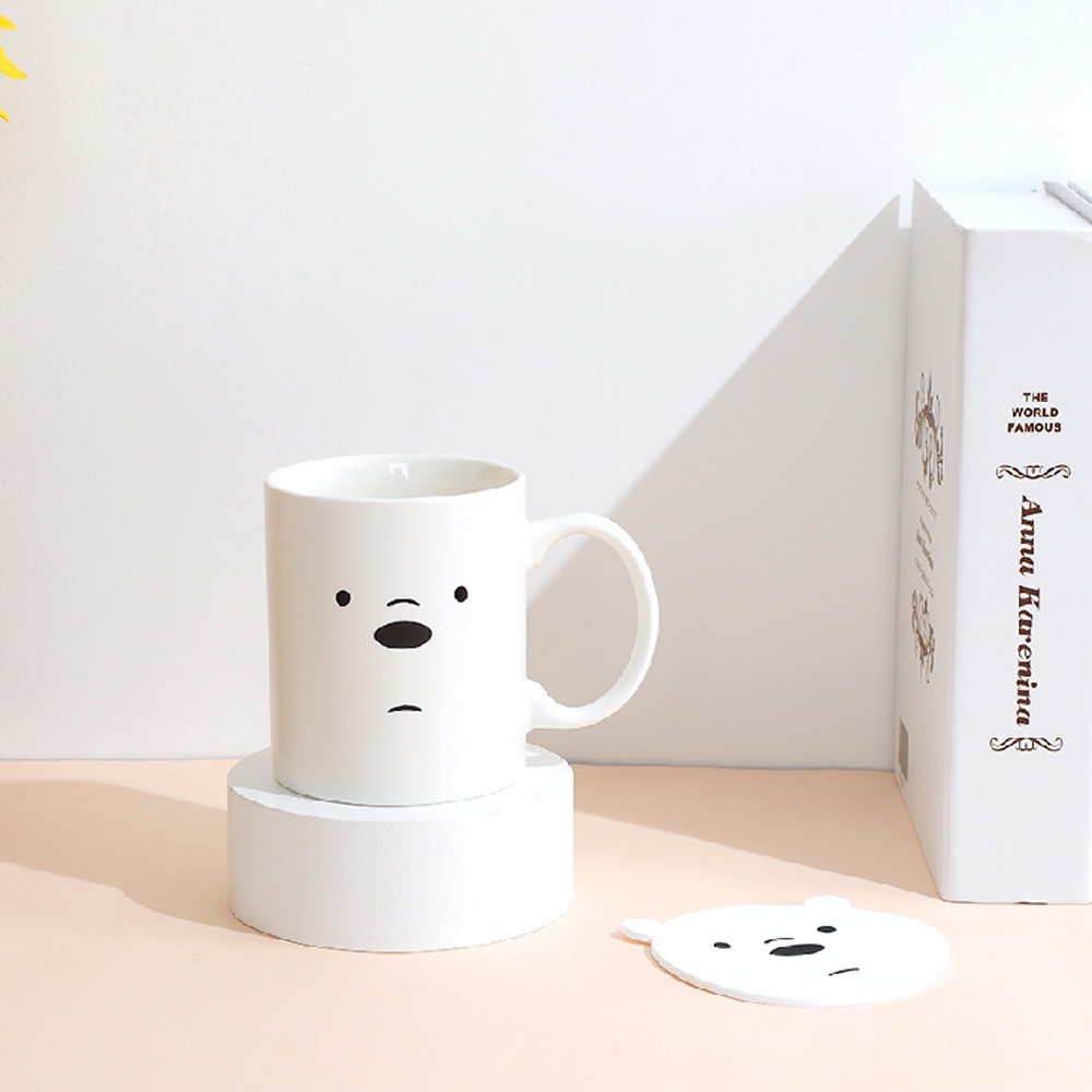 Cốc sứ 3 Chú gấu đáng yêu dễ thương 300ml làm quà tặng, decor nhà cửa, góc làm việc - SunStoreVN