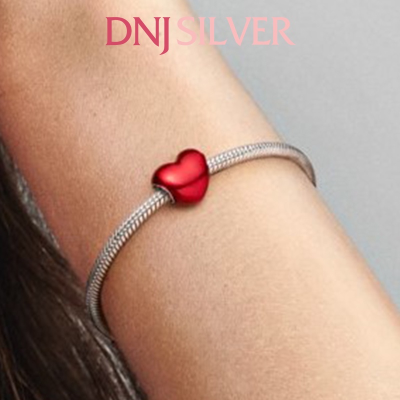 [Hàng cao cấp] Charm bạc 925 cao cấp, hàng chuẩn bạc - Charm Metallic Red Heart thích hợp để mix vòng tay charm - DN126