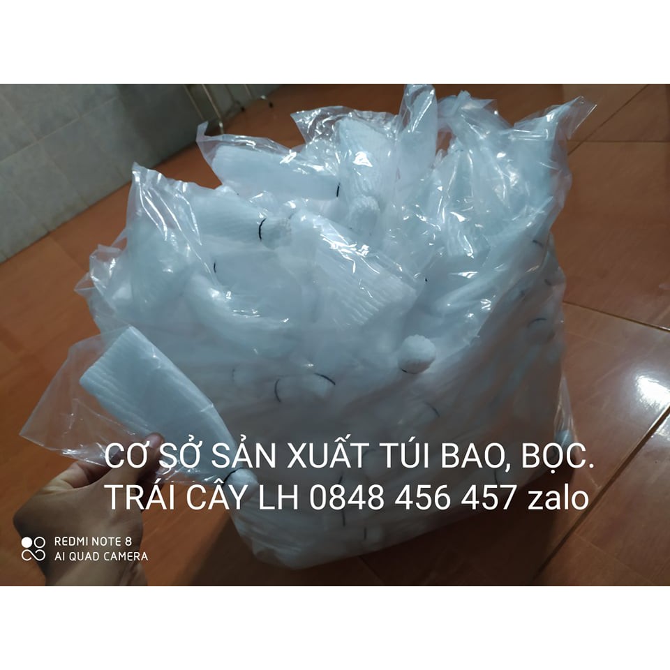 250 cái Túi xốp bọc ổi, na, mãng cầu, bơ, các loại trái cây ( đầy đủ thun xốp nilon)