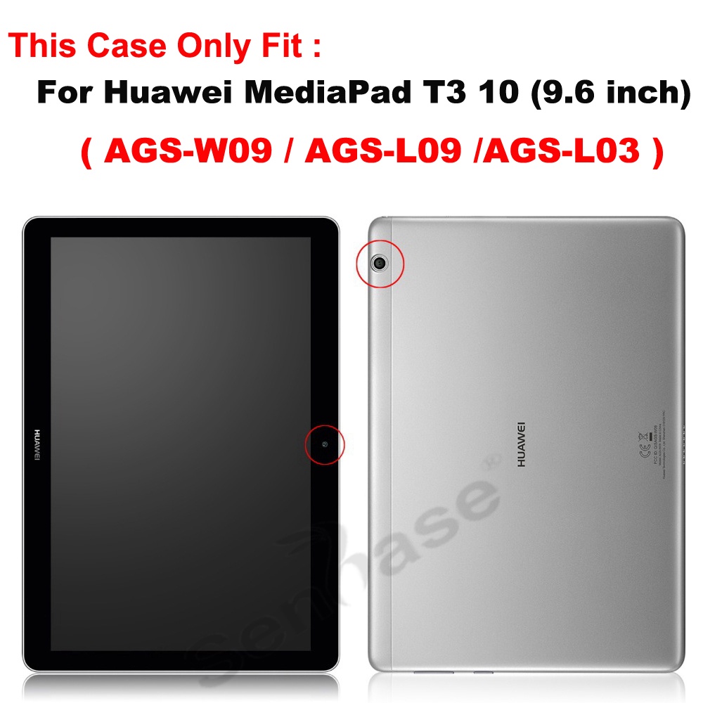 Bao da pu máy tính bảng xoay 360 độ cho Huawei Mediapad T3 10 9.6 Inch Ags-L09 Ags-L03 Ags-W09