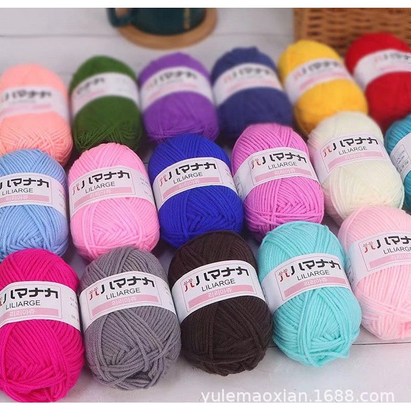 Cuộn 25G Len Milk Cotton Hàn Quốc Dùng Đan Móc Áo Len, Mũ Len, Nón Len