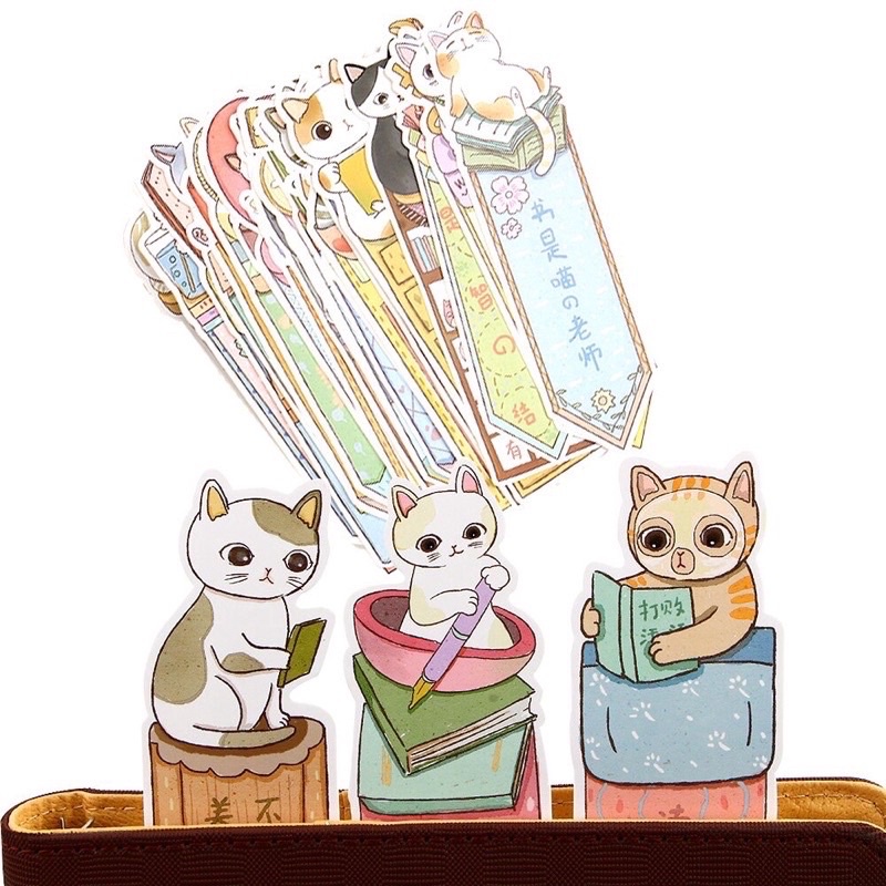 Set 30 Bookmark đánh dấu trang hình con mèo cute