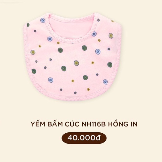 Yếm ăn Lullaby cotton cao cấp đính cúc, cột dây dễ dùng tiện ích cho bé trai bé gái NH97B NH116B