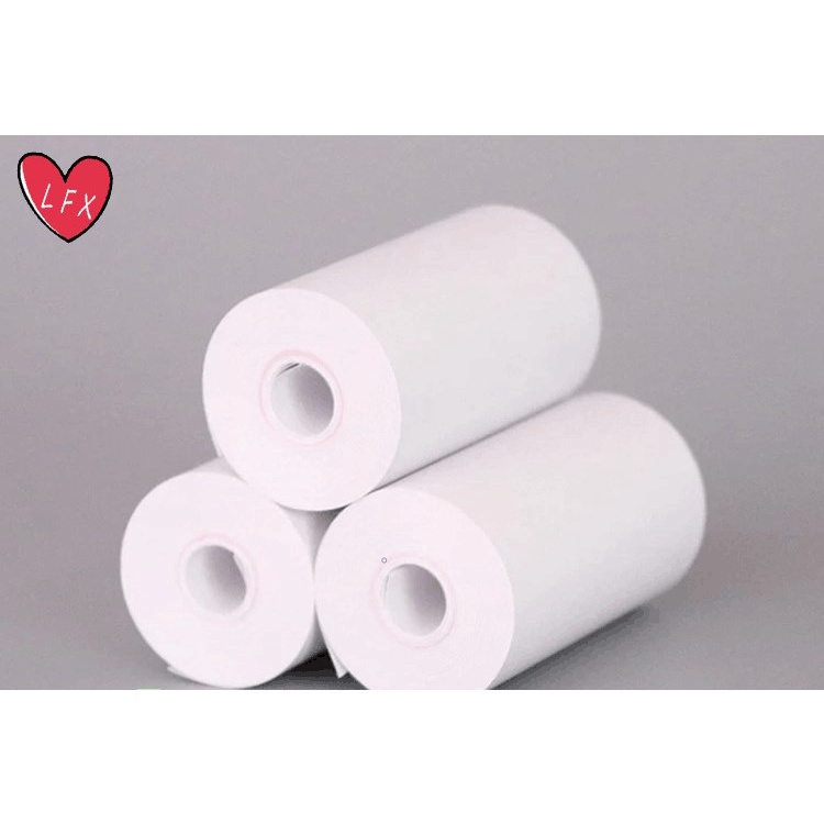 6 cuộn Giấy in dán k57 máy in nhiệt mini cầm tay 57x25