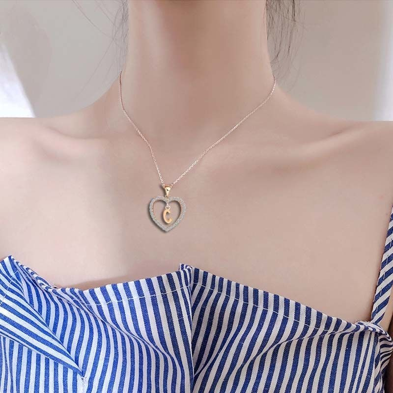 Vòng Cổ Kim Loại Mặt 26 Chữ Cái Thời Trang