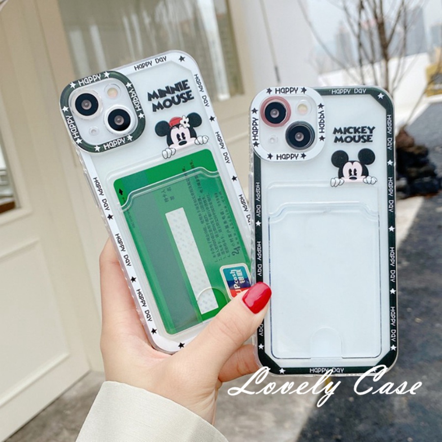 Ốp Điện Thoại Mềm Trong Suốt Có Ngăn Đựng Thẻ Cho IPhone 14 13 12 11 Pro Max X XR Xs Max 8 7 Plus SE 2020 6 6s