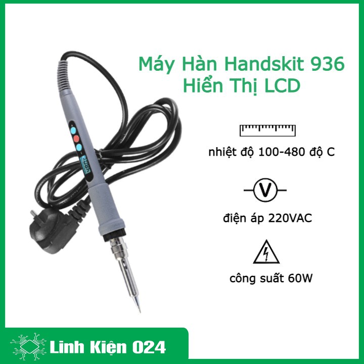 Máy Hàn Điều Chỉnh Nhiệt Độ Hiển Thị LCD Handskit 936 60W 220VAC 100-480*C