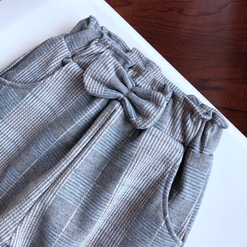 Quần dài bé gái 5-11 tuổi vải cotton lớp bông ấm áp