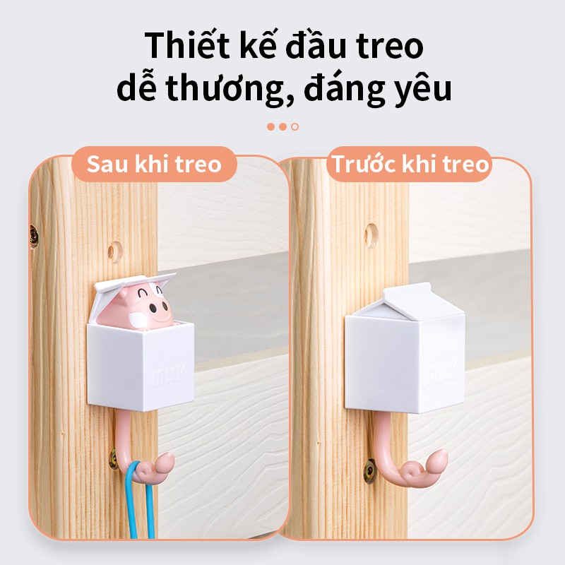 Móc dán treo tường con bò Ú OÀ cute dễ thương đáng yêu Deli - Thiết thông minh sáng tạo, chịu lực tốt, chắc chắn - 19365