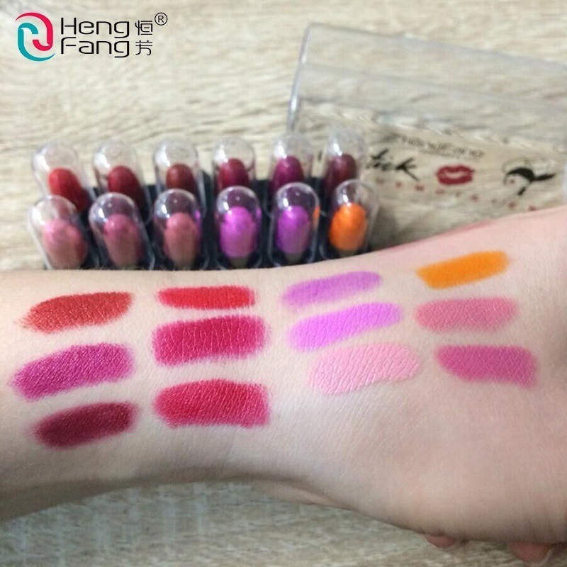 Set 12 Son Môi Du Lịch Chống Nước Nhiều Màu Sắc Thời Trang 1.2g | BigBuy360 - bigbuy360.vn