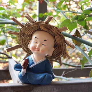Bộ tượng 4 chú tiểu đội nón rơm ( Cầm- kì- thi - hoạ)