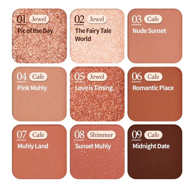 Bảng phấn mắt 0.7g*9ea # nhiều màu sắc phong cách La Mã