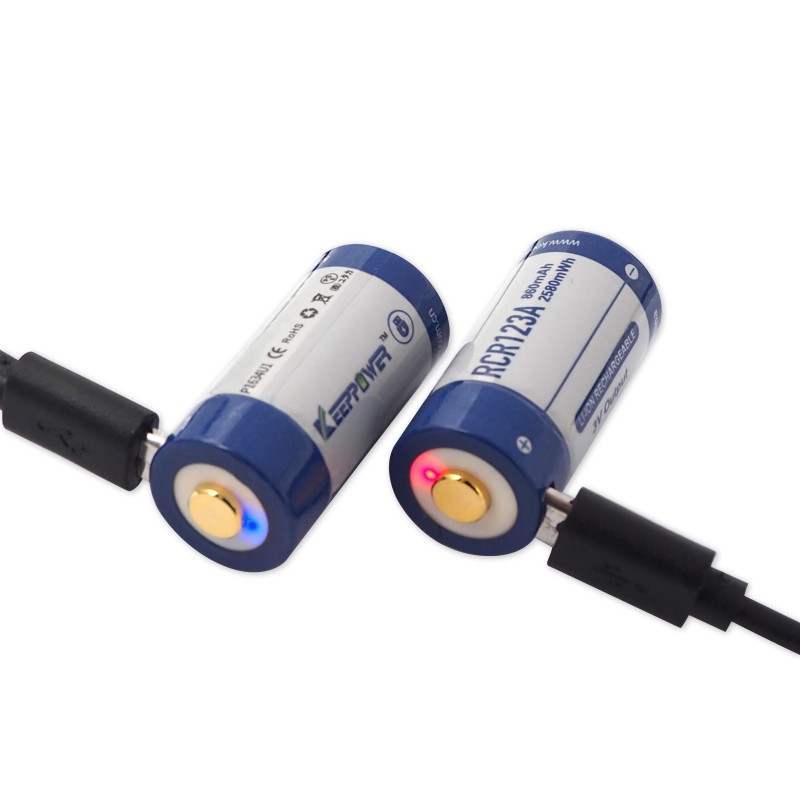[P74] Pin sạc Keeppower P1634U1 RCR123A 16340 3V 860mAh USB
