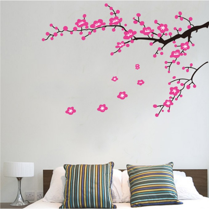 Decal trang trí cành Hoa Anh Đào nở