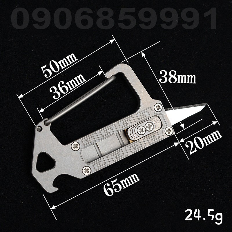 Móc khóa carabiner đa năng,móc treo phụ kiện đã ngoại Keychain EDC Titan