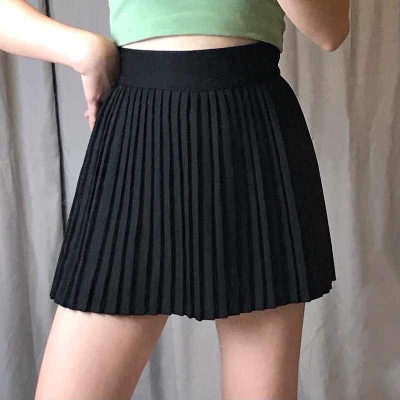 [NHẬP MÃ MAYHC19 HOÀN XU 20K] Chân váy chữ A tennis lưng cao dập ly nhỏ  trắng, đen | BigBuy360 - bigbuy360.vn