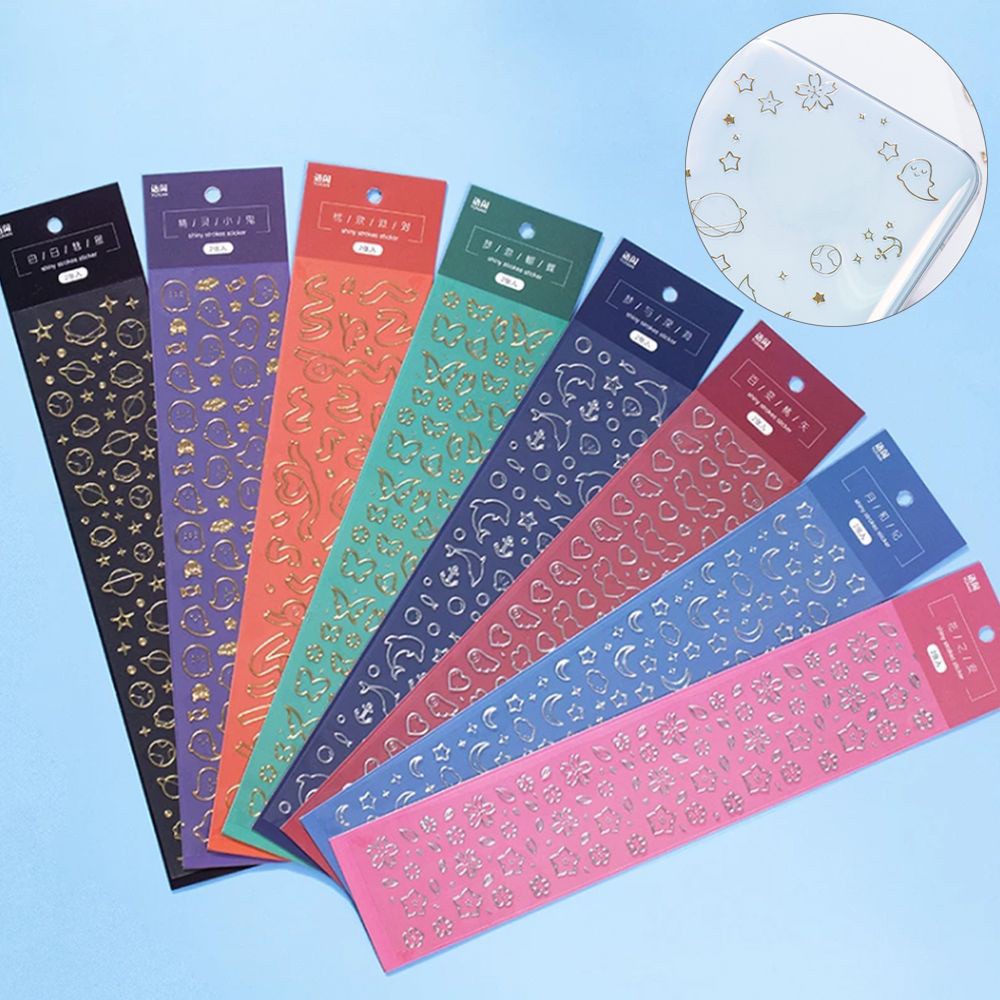 UUMIR [Hàng mới về] Sticker dán trang trí móng tay nhiều mẫu họa tiết trong suốt tuy chọn đáng yêu DIY