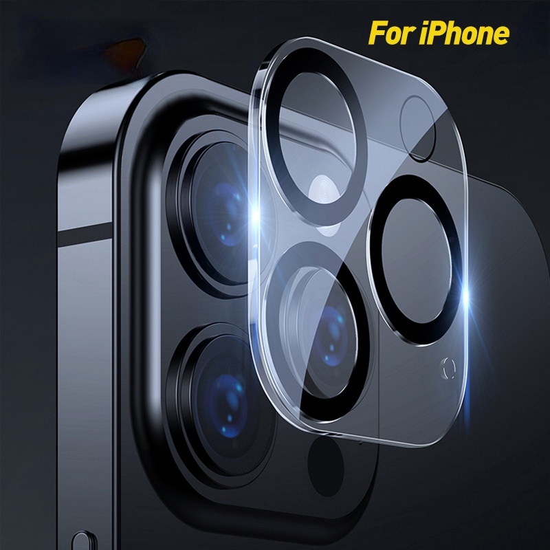 Kính Cường Lực Chống Trầy Xước Màu Đen Cho iPhone 11 12 13 Pro Max