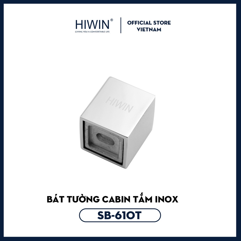 Bát tường cabin tắm inox 304 chống gỉ mặt gương dùng cho ống 25*25 Hiwin SB-610T